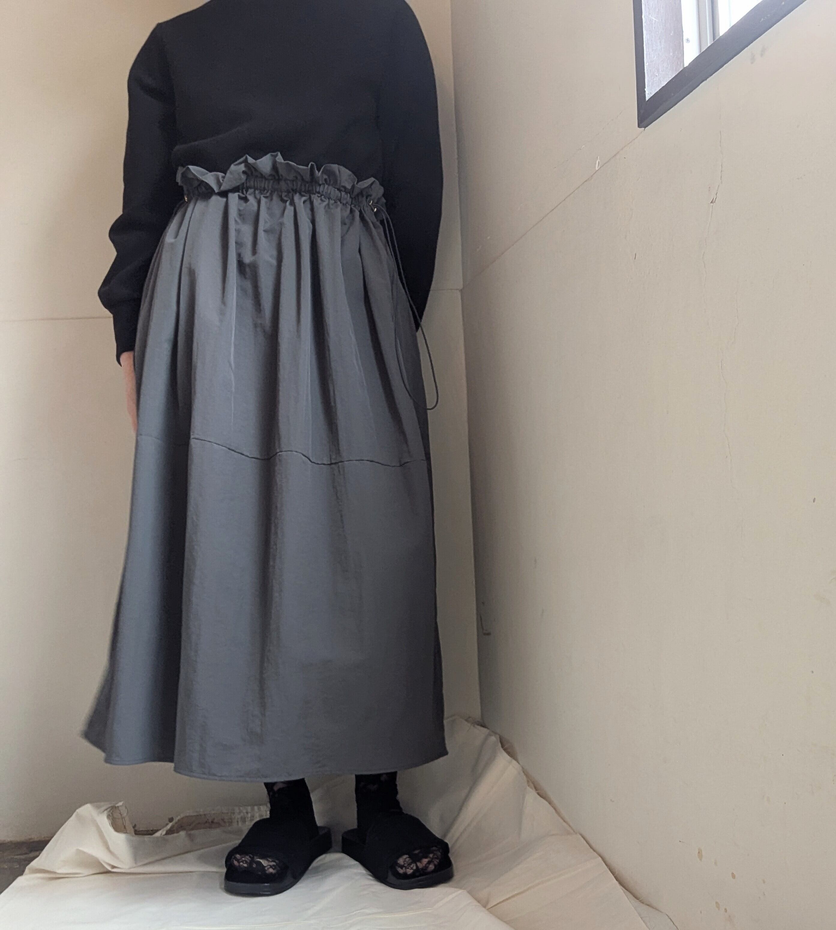 ミラノリブコンビワンピース / BLACK×CHACOAL / dénicher / デニシェ