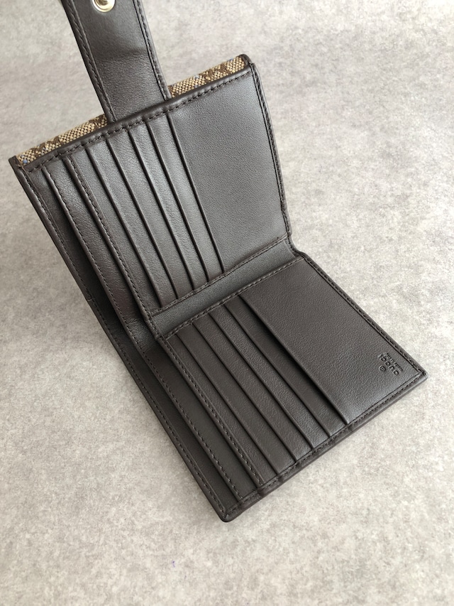 GUCCI グッチ GGキャンバス 財布 ベージュ ジャガード ネップ Wホック vintage ヴィンテージ オールド phhryh