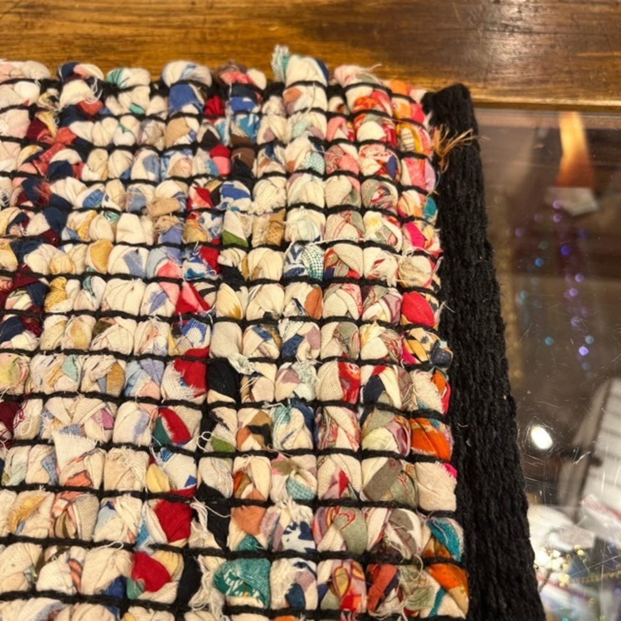 TOPANGA Homefurnishing　Recycle Cloth Rug White　50×80cm　リサイクルクロスラグ　ホワイト　玄関マット　ベッド　ラグマット　リビング　玄関　椅子　サイドテーブル　コットン
