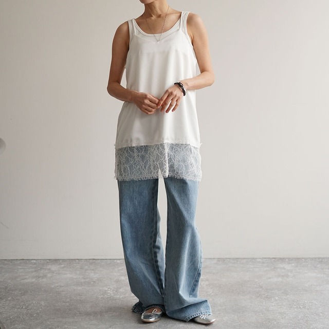 セミログ丈レースキャミ