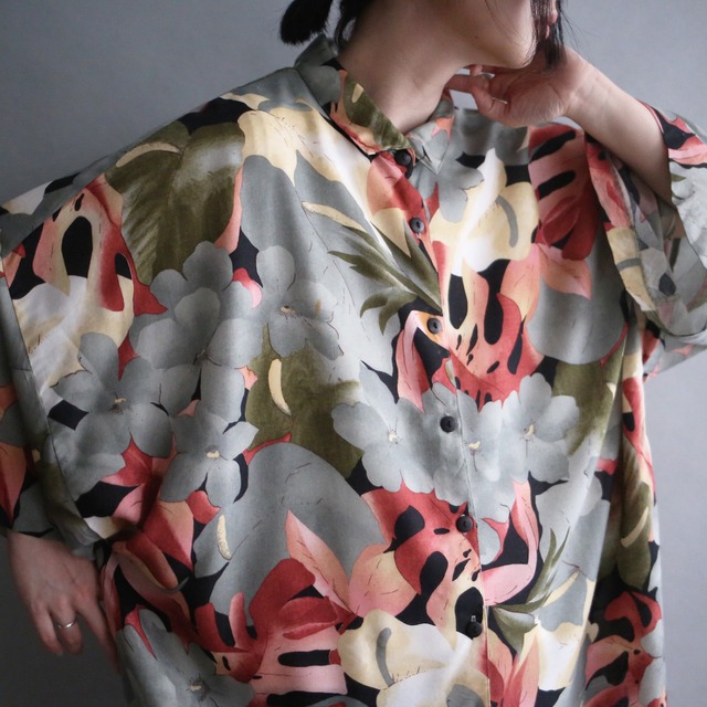 good coloring flower art pattern loose h/s shirt