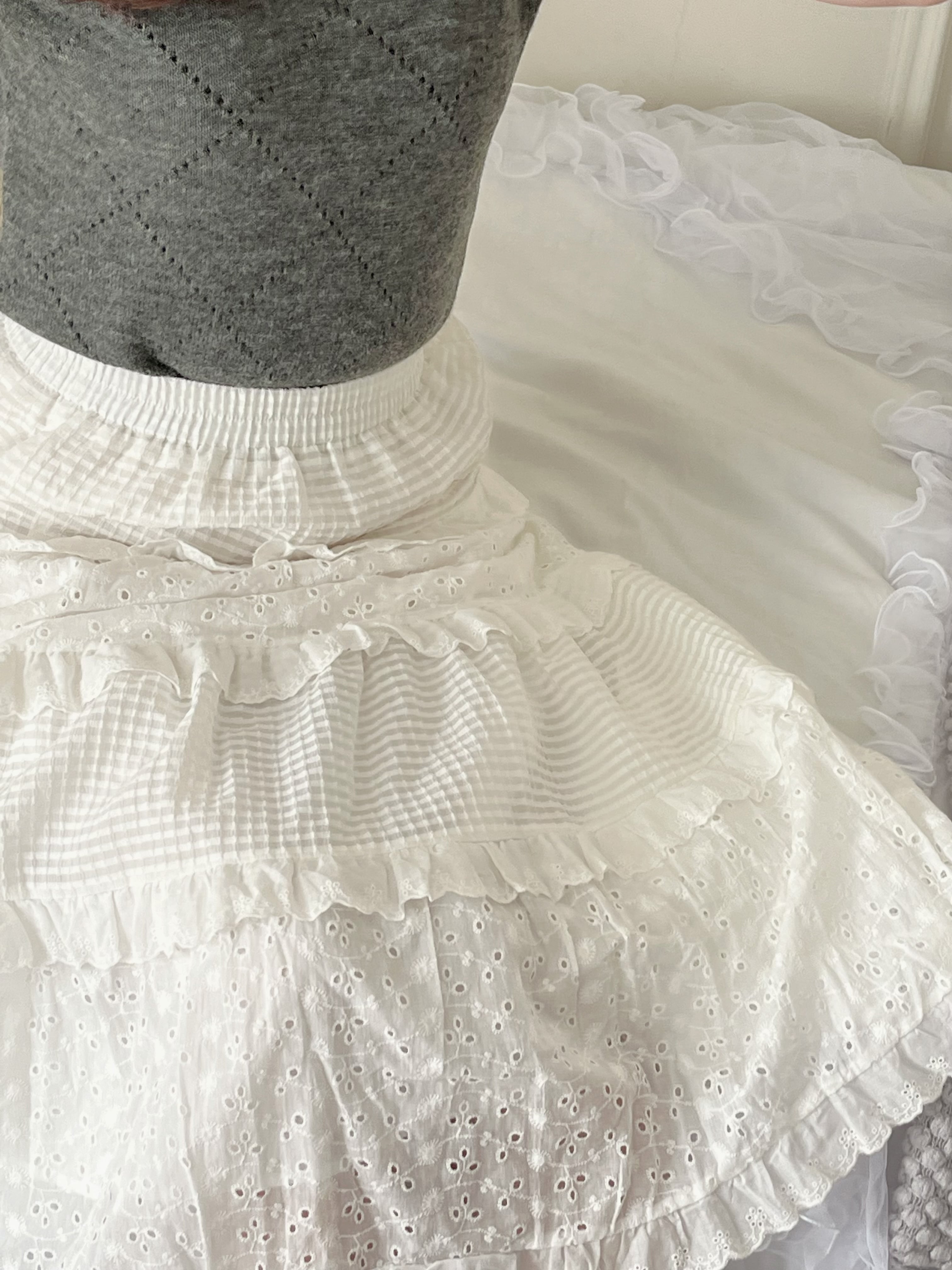 cotton patchwork skirt