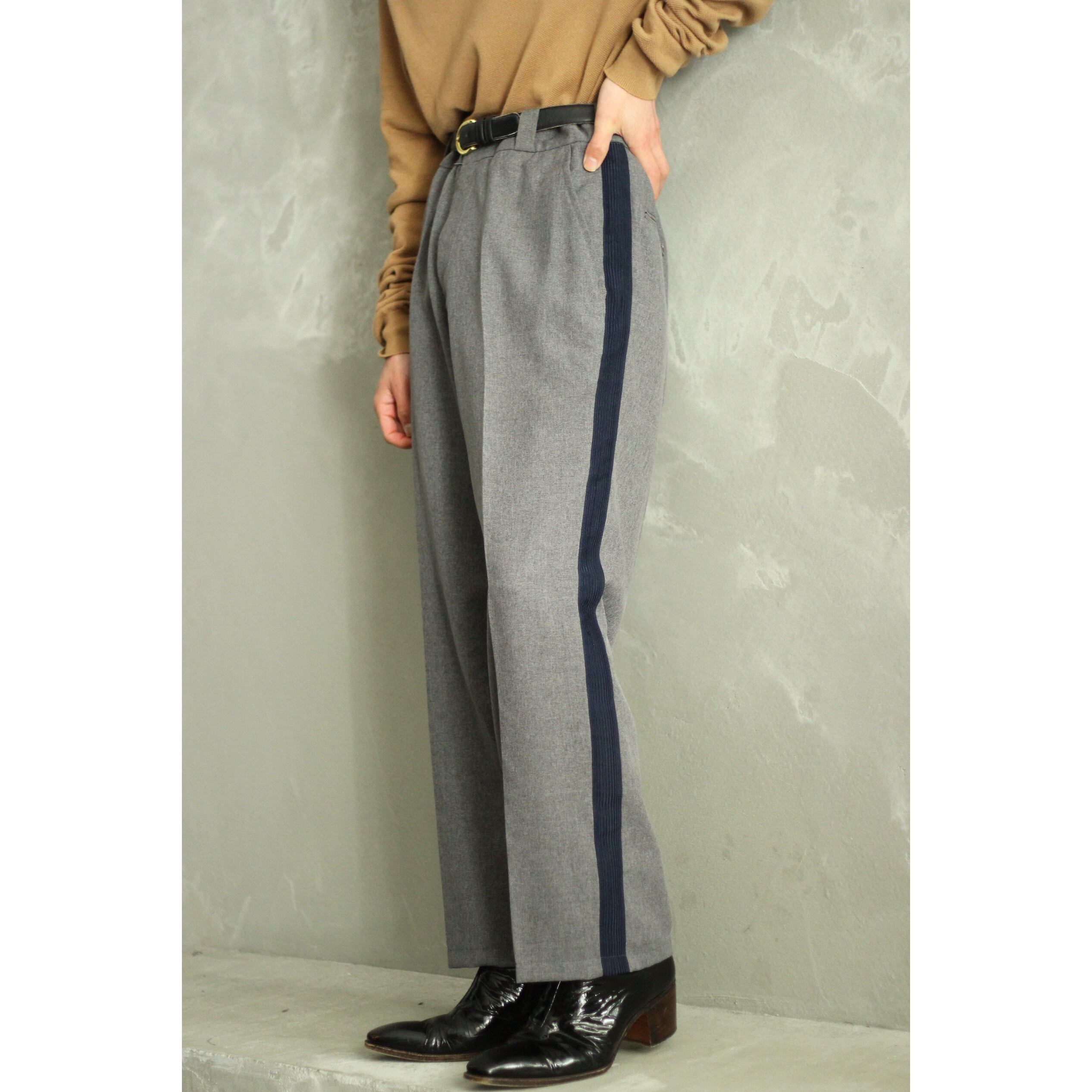 vintage グレー スラックス ヴィンテージ ワイド フレア スラックス
