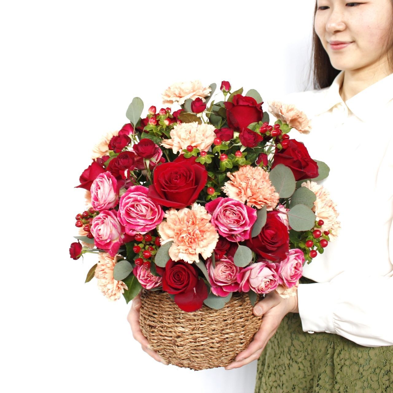 薔薇とカーネーションのアレンジメント