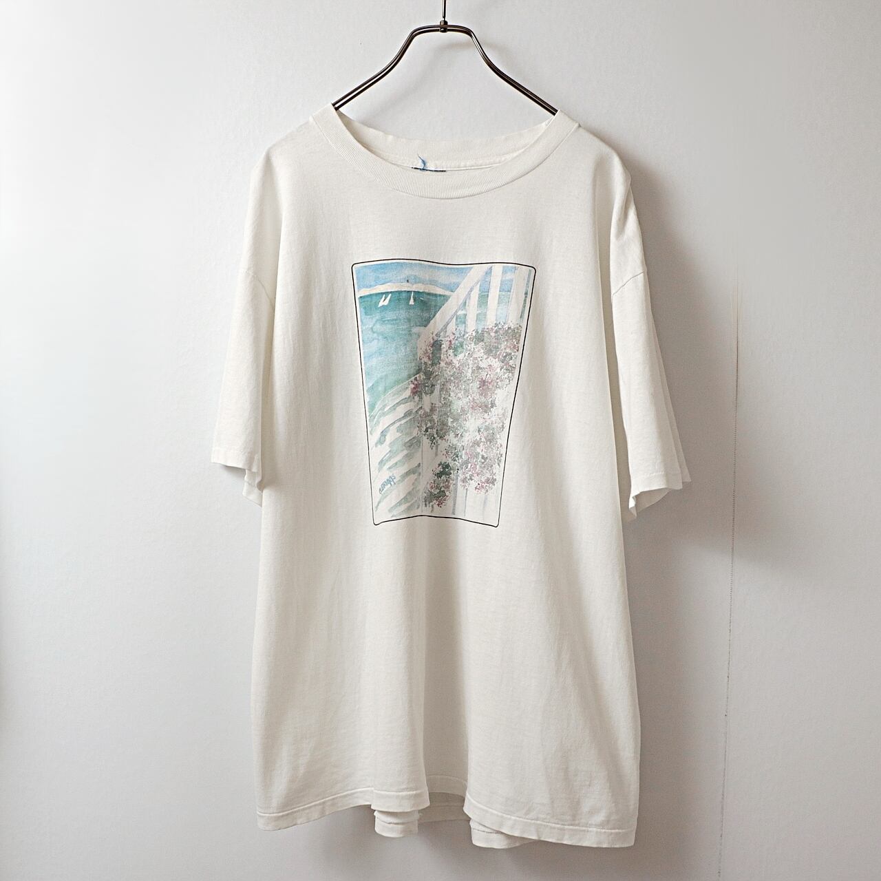 90s millie briggs 抽象風景画 アート プリント Tシャツ 古着 used