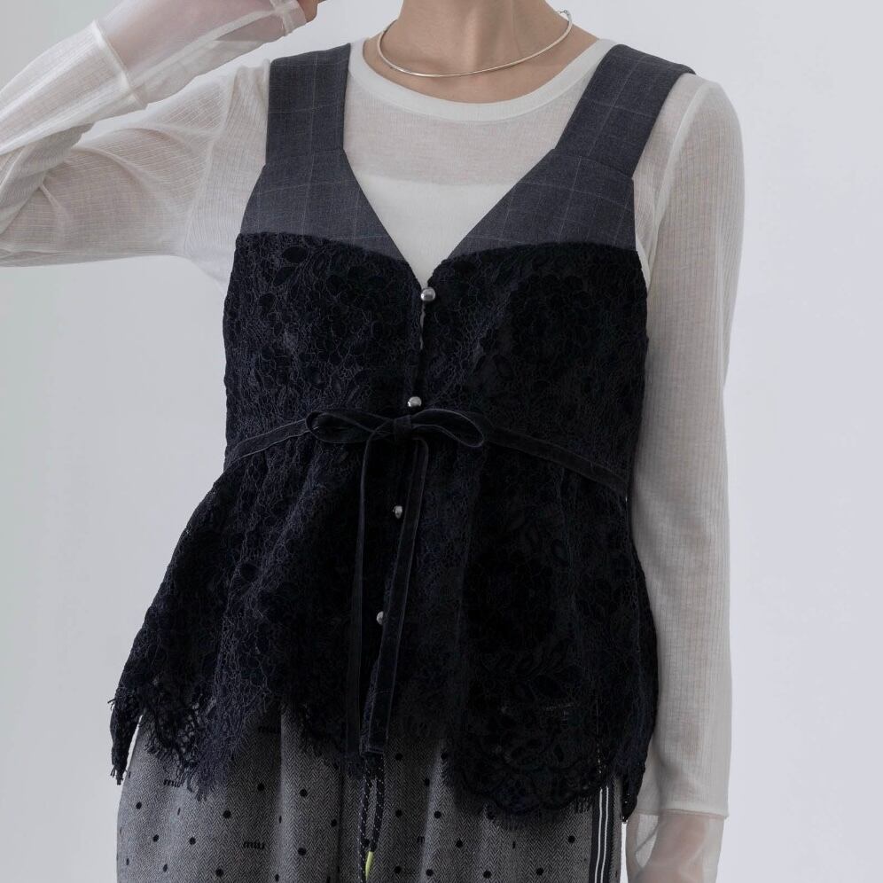 EimeeLaw】ベロアレースペプラムビスチェ | whisper bell online store EimeeLaw】ベロアレースペプラムビスチェ | whisper bell online store