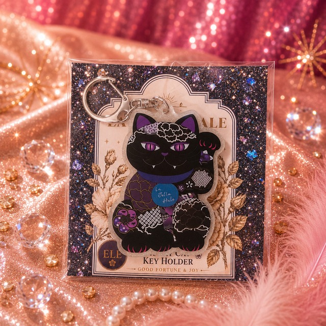 【POPO】LUCKY CAT アクリルキーホルダー ラメ入りタイプ