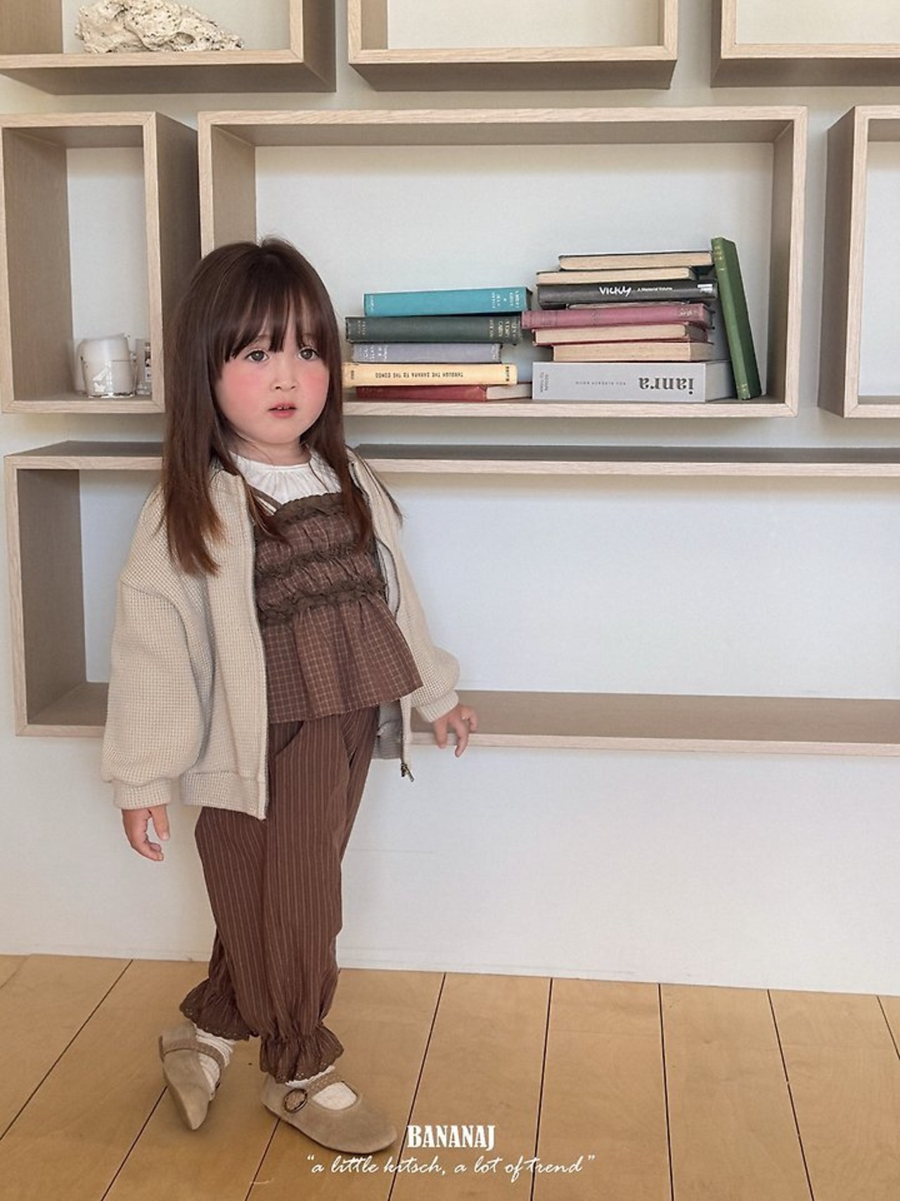 韓国子供服 / BANANA J / 26Autumn / ワッフル ジャケット / 秋服 / キッズ *XS~JS*