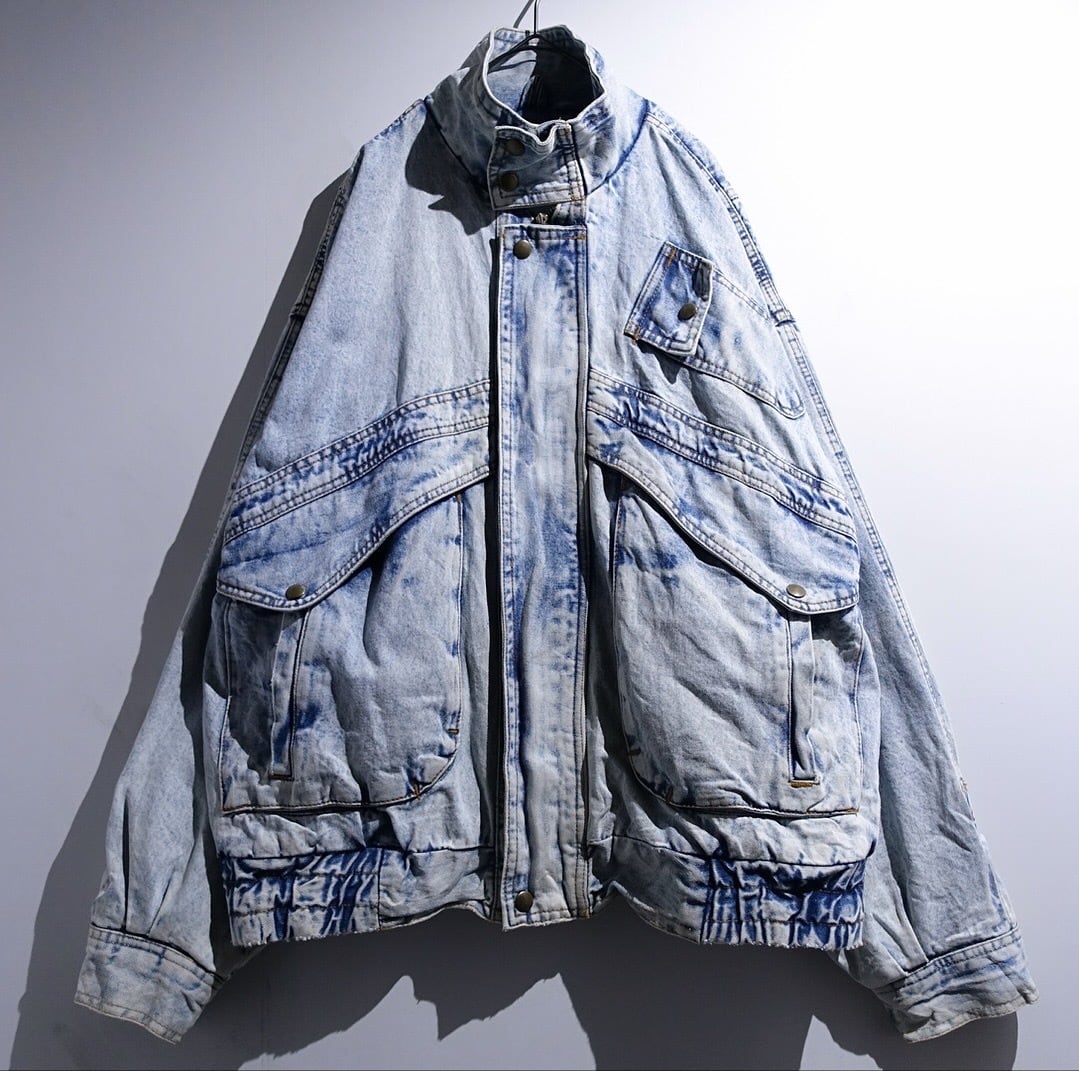 90s Chemical Wash Denim Multi-Pocket Desgin Blouson