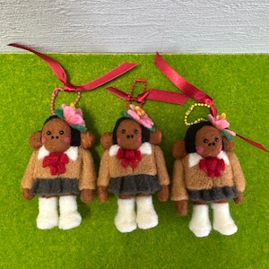 黒ギャルゴリ子 羊毛フェルト キーホルダー