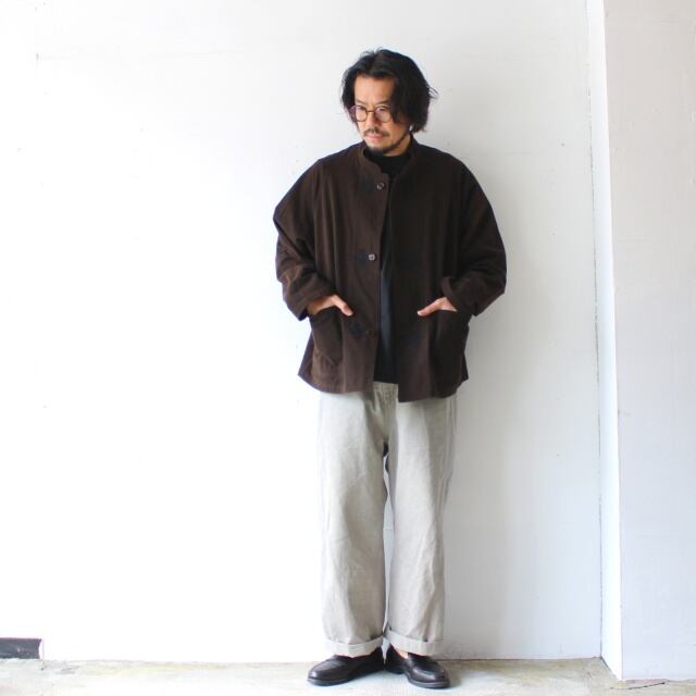 HAVERSACK コットンフランネルスタンドカラージャケット Mud-dyed