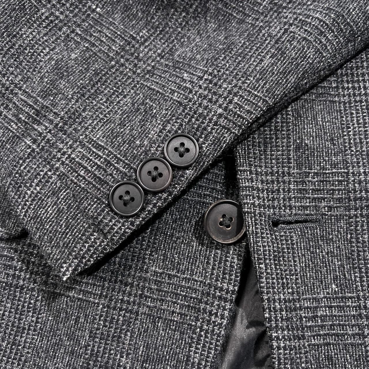 GREEN LABEL RELAXING ユナイテッドアローズ グリーンレーベルリラクシング グレンチェック ウール テーラードジャケット L /チャコールグレー