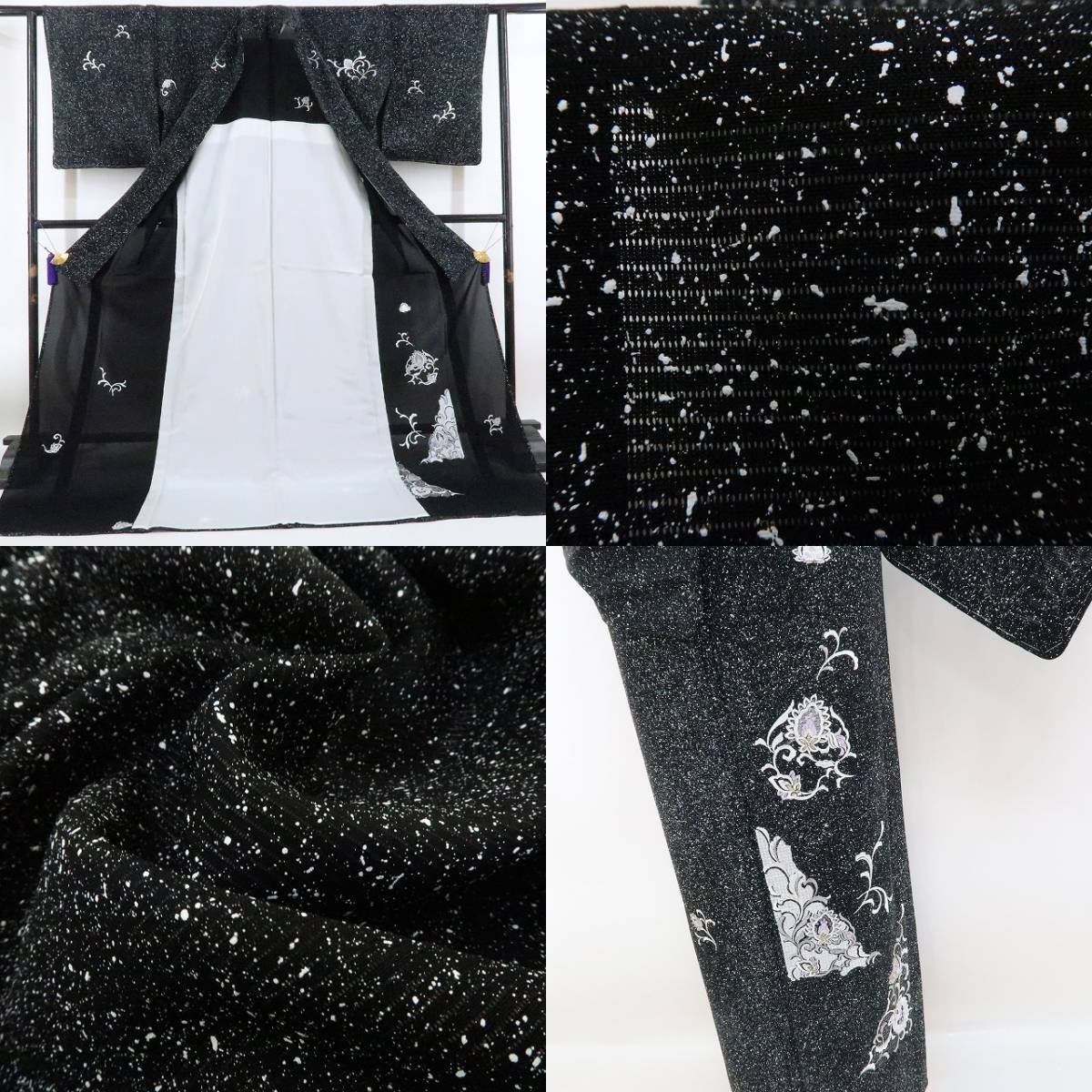 新品 絽 総刺繍 夏着物 仕付け糸付 正絹 トールサイズ 訪問着 1503