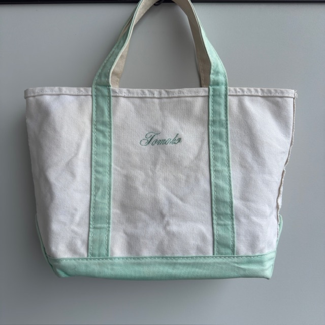 L.L.Bean トートバッグ ボートアンドトート 00s ミント ミディアム コットンキャンバス ヴィンテージ 画像12