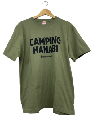 CAMPING HANABI（キャンピング ハナビ）オリジナルTシャツ　カラー：カーキ