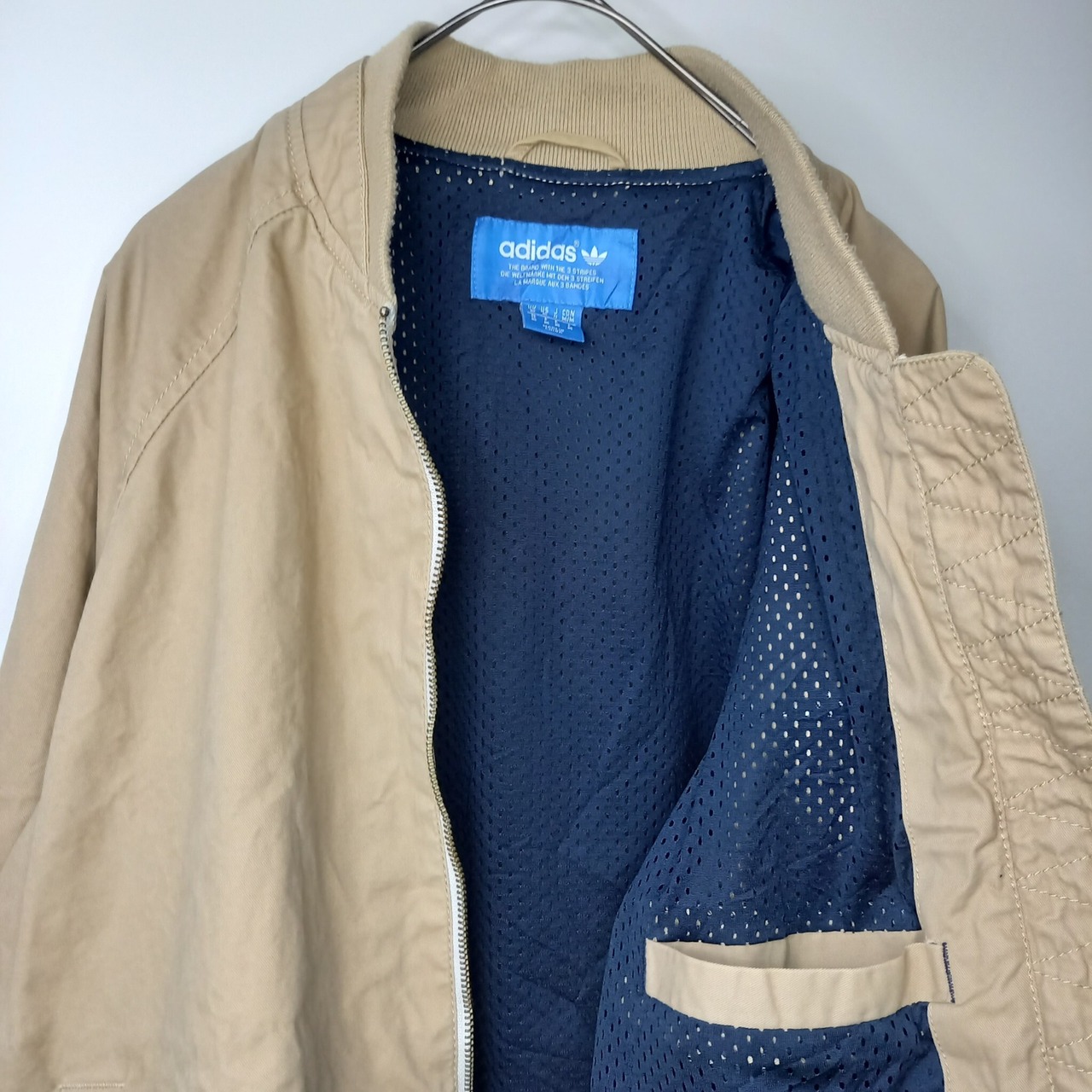 アディダス　オリジナルス　コットン　ジャケット　ブルゾン　MA-1　ベージュ