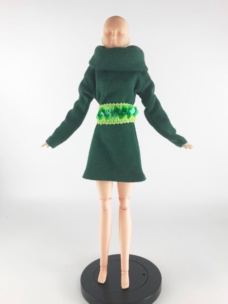 ドール服 1/6 女性用27 ネックスリーブカジュアルセーター グリーン TV1109 VG - 画像3