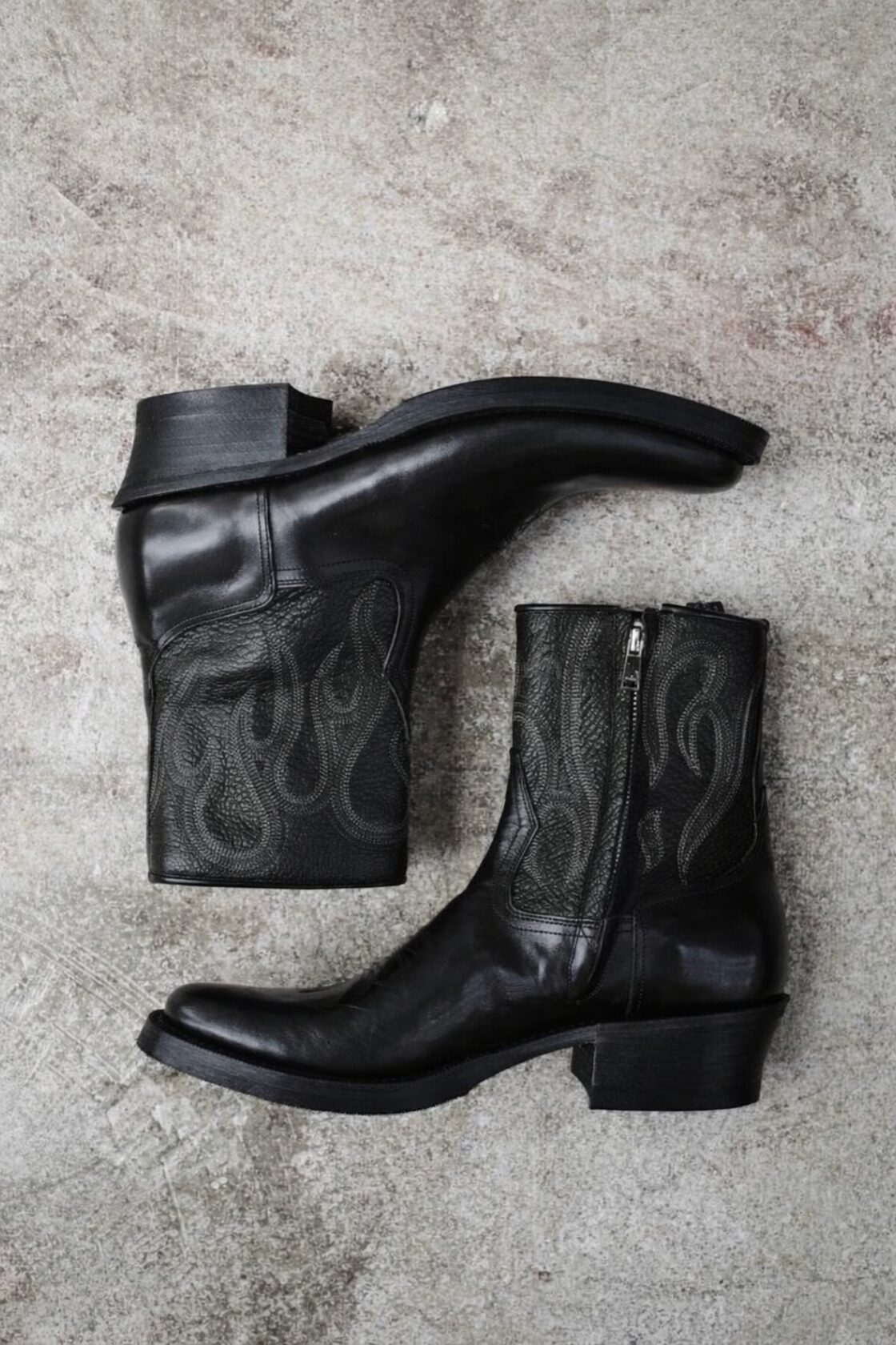 Vintage Ashen Flame Zip-up Heel Boot ブーツ | PAY ID