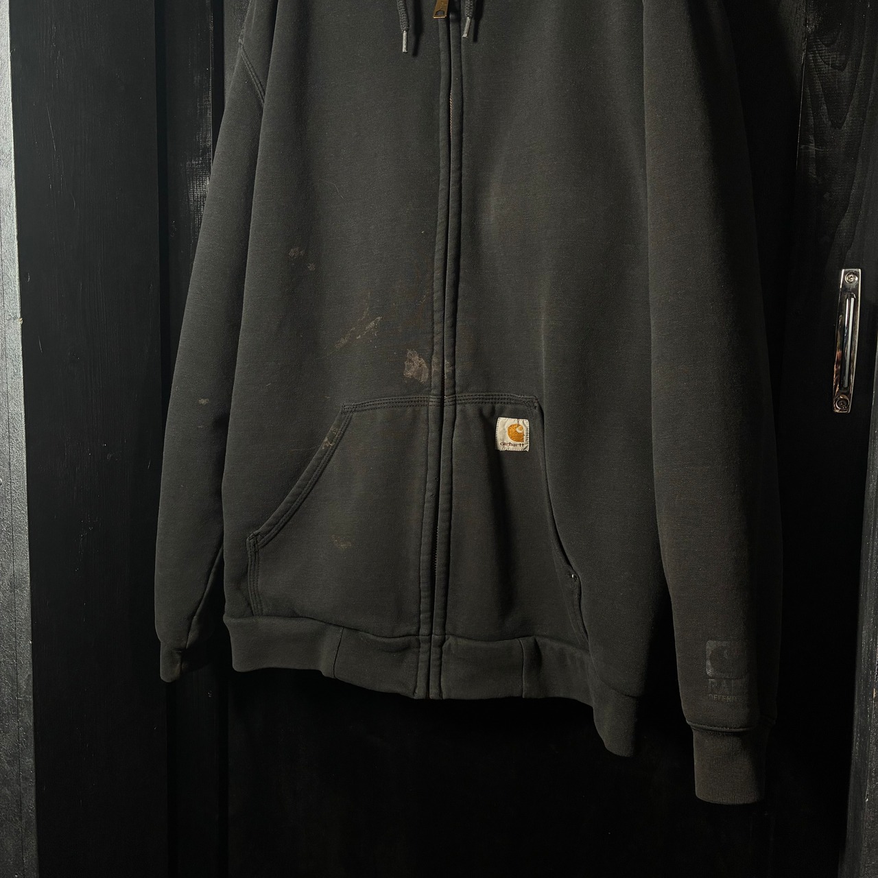 Carhartt ジップパーカー メキシコ製 裏地メッシュサーマル フェードブラック カーハート