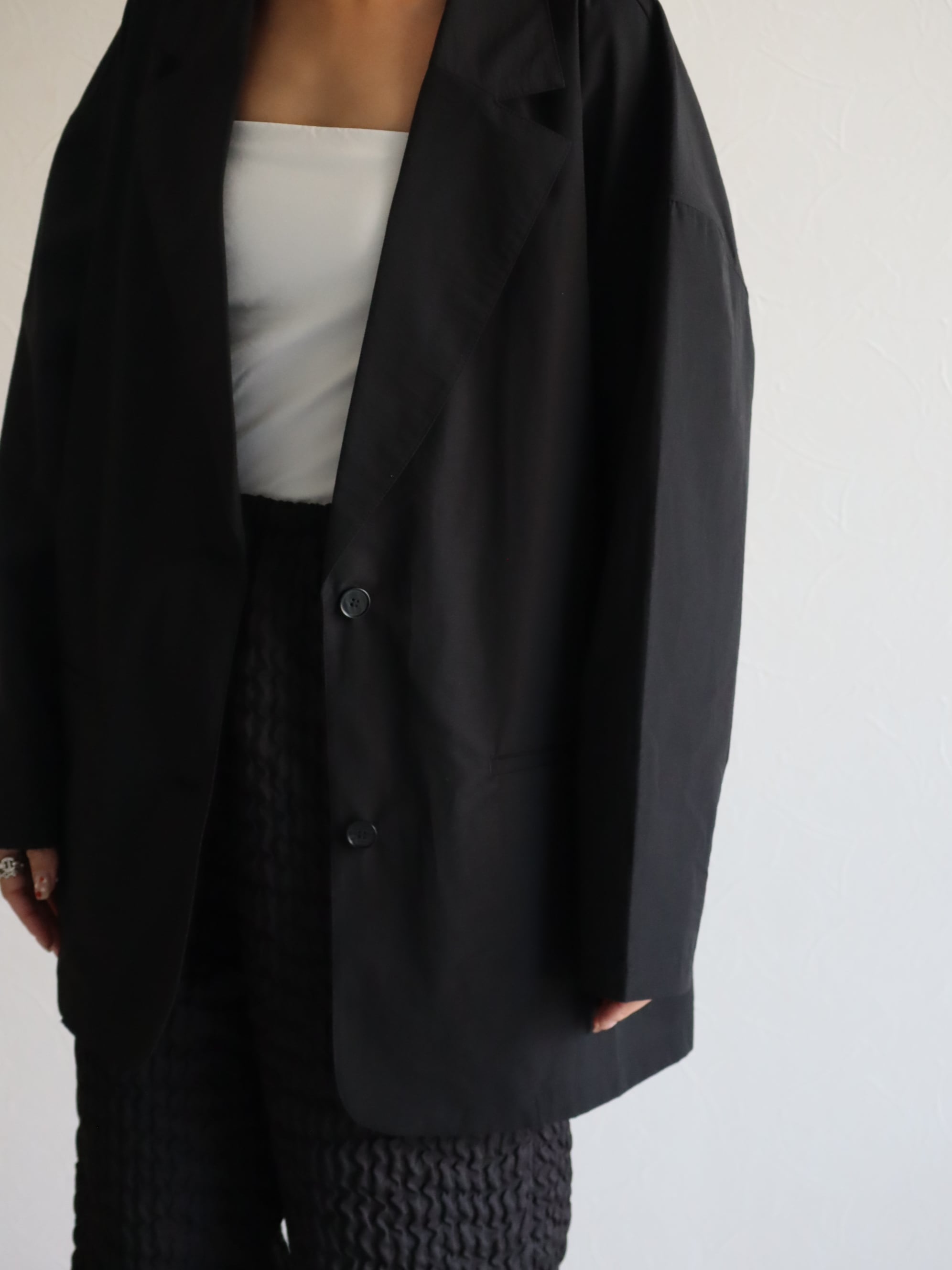 sheer lawn jacket (black)