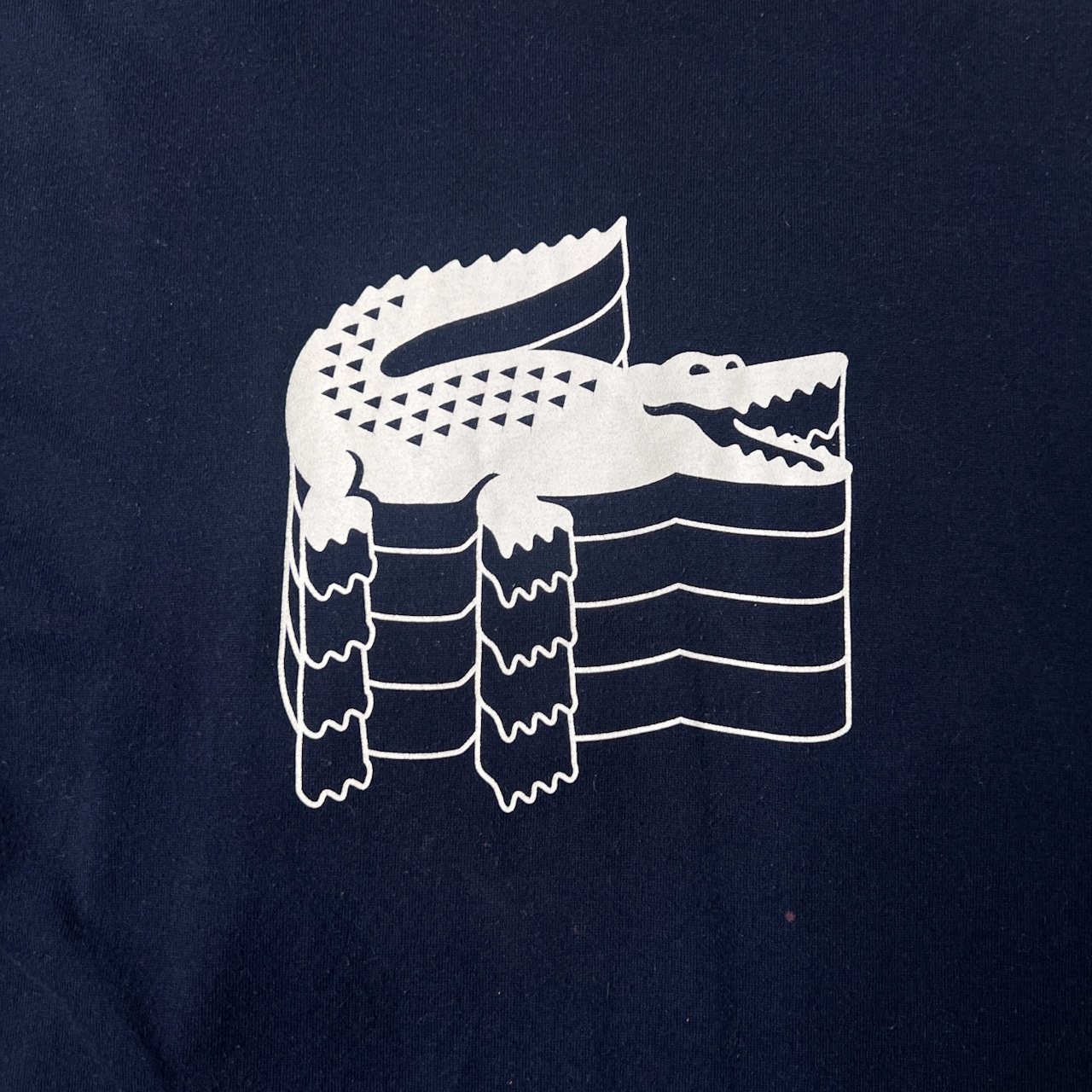 LACOSTE ラコステ 立体ワニデザイン 半袖Tシャツ FR S / US L/ネイビー