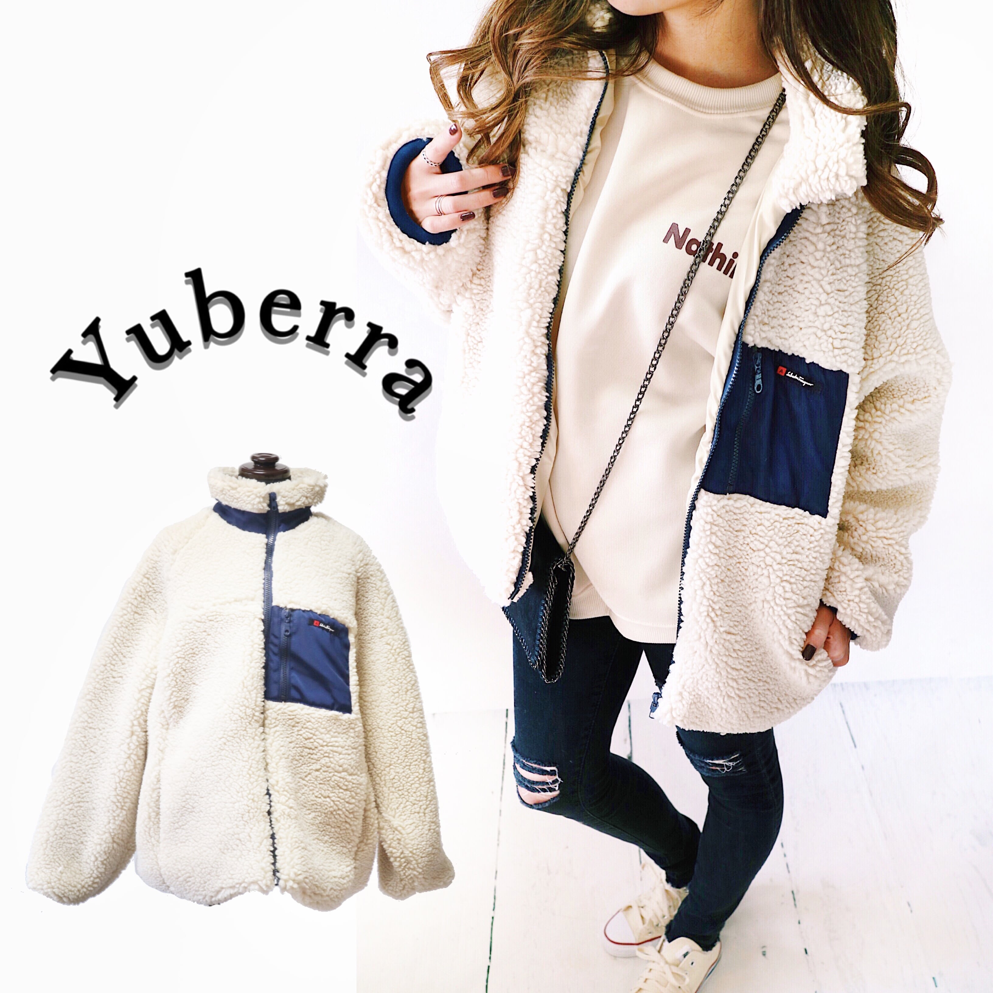 バイカラーボアブルゾン | YUBERRA