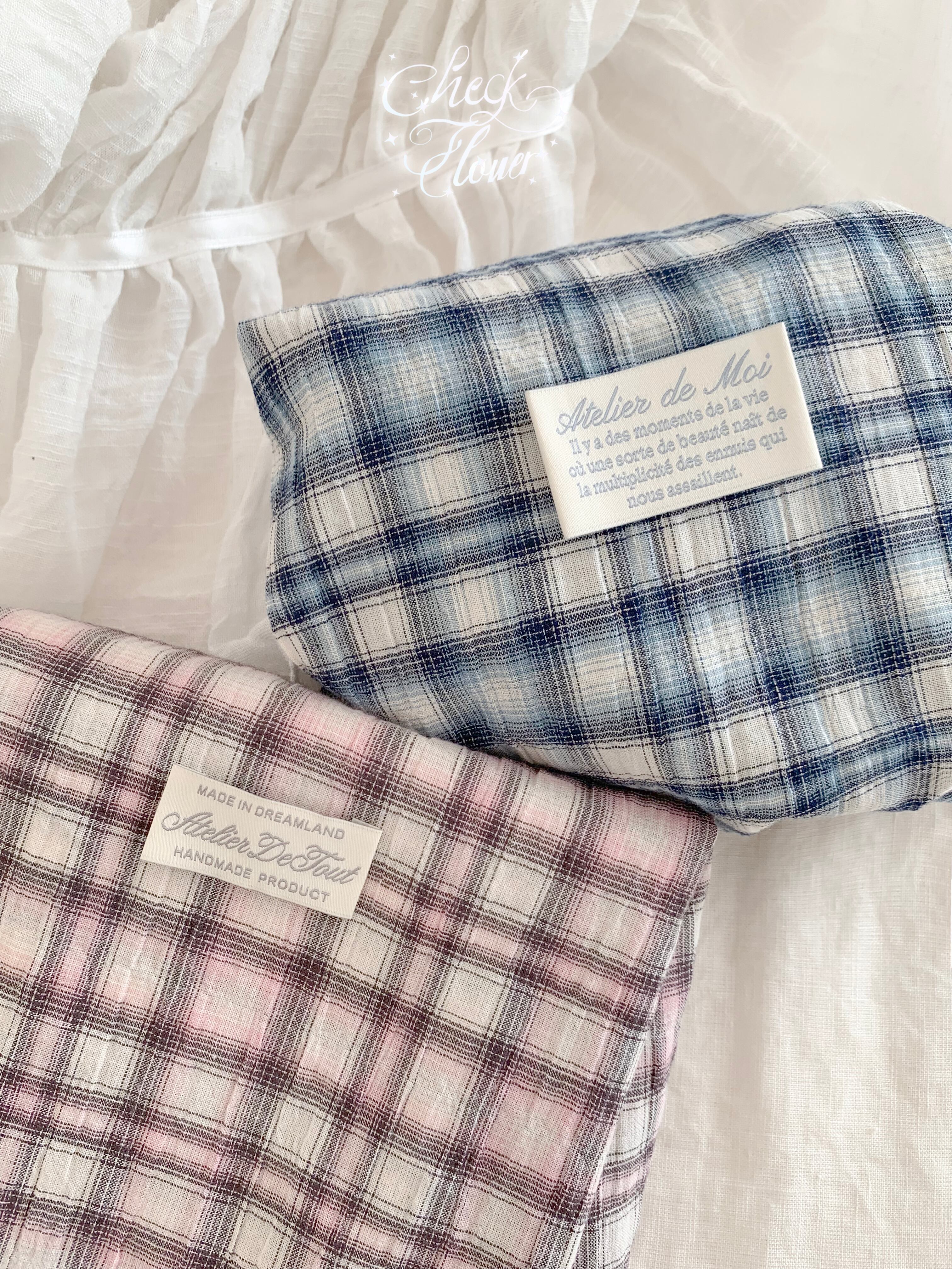 【即納】モノハチェック ウォッシング綿生地