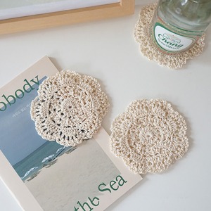 【COASTER】レースフラワー形編み風コースター