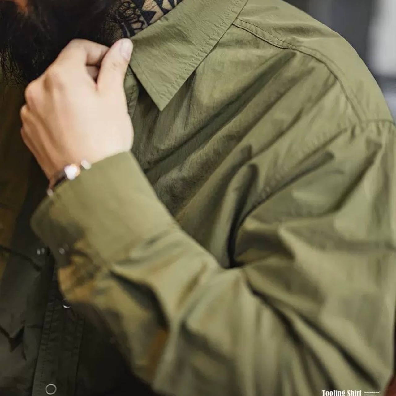 Button-down Collar Long Sleeve Shirt ◇H0178