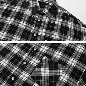レトロブラックチェック柄シャツ　1247