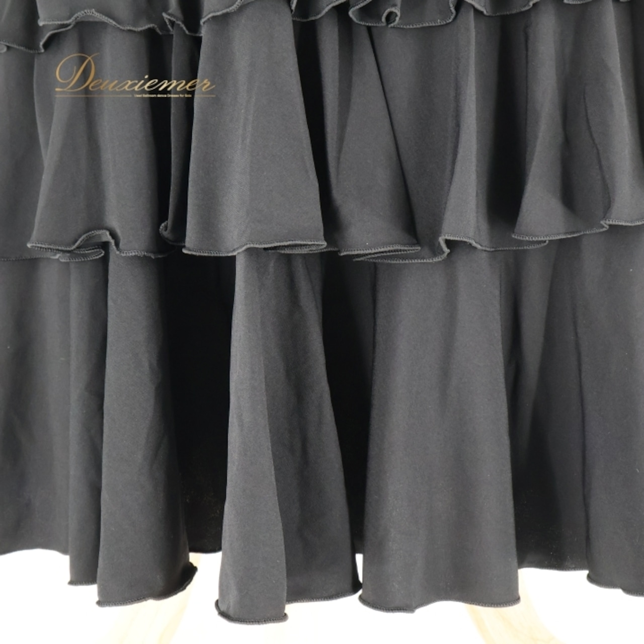 フラメンコ 衣装 ファルダ スカート ブラック系 ドセデルフラメンコ DOCE del FLAMENCO 黒 無地 フリル ボランテ ハイウエスト 伸縮 ストレッチ レッスン 練習着 ダンス パーティ 発表会 パフォーマンス 大人用 シンプル