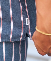 【#Re:room】STRIPE DENIM SHORT LENGTH SHIRTS［RES103］