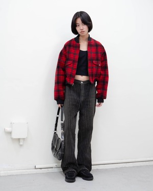 1990s GAP - cropped plaid bomber jacket