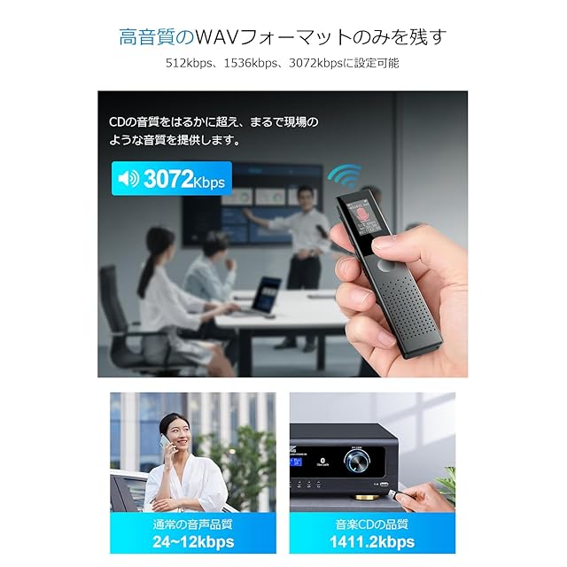 ボイスレコーダー 小型 ICレコーダー 【2025新登場&64GB大容量