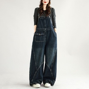 RELAXED VINTAGE POCKET STRAP WIDE LEG JUMPSUIT M-18765