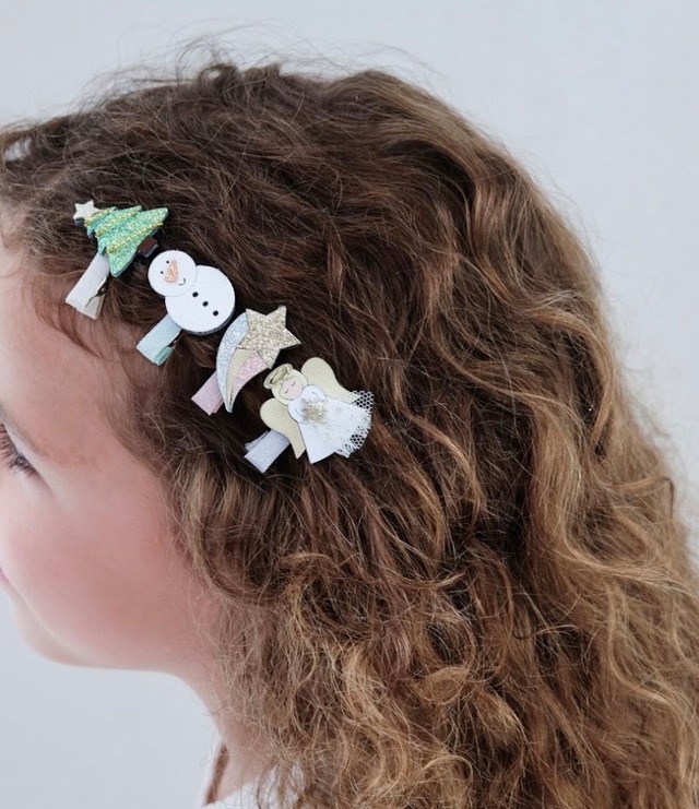 入荷予定　MIMI&LULA　Angel mini clips クリスマスアクセサリー　サンタ 天使　エンジェル　クリスマスツリー　ヘアクリップセット