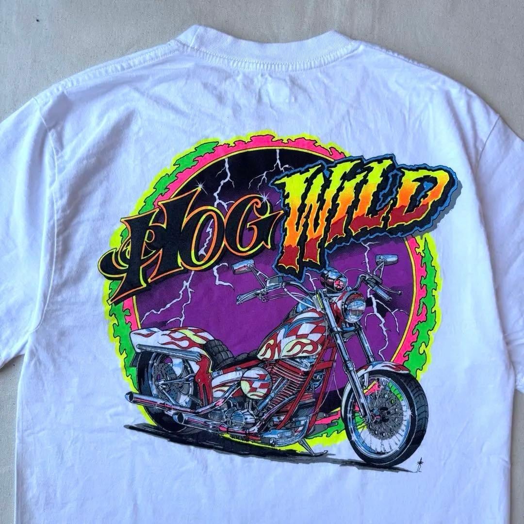 90s ハーレーダビッドソン Tシャツ ウルフ 狼 イーグル シングル