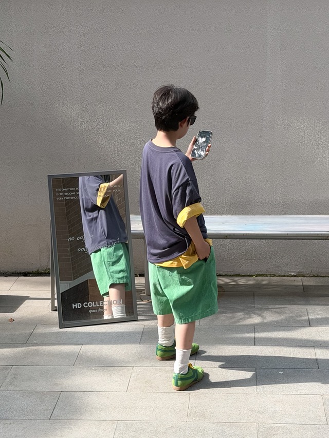 【KID】洋梨プリントフルーツ柄半袖Tシャツ - 13