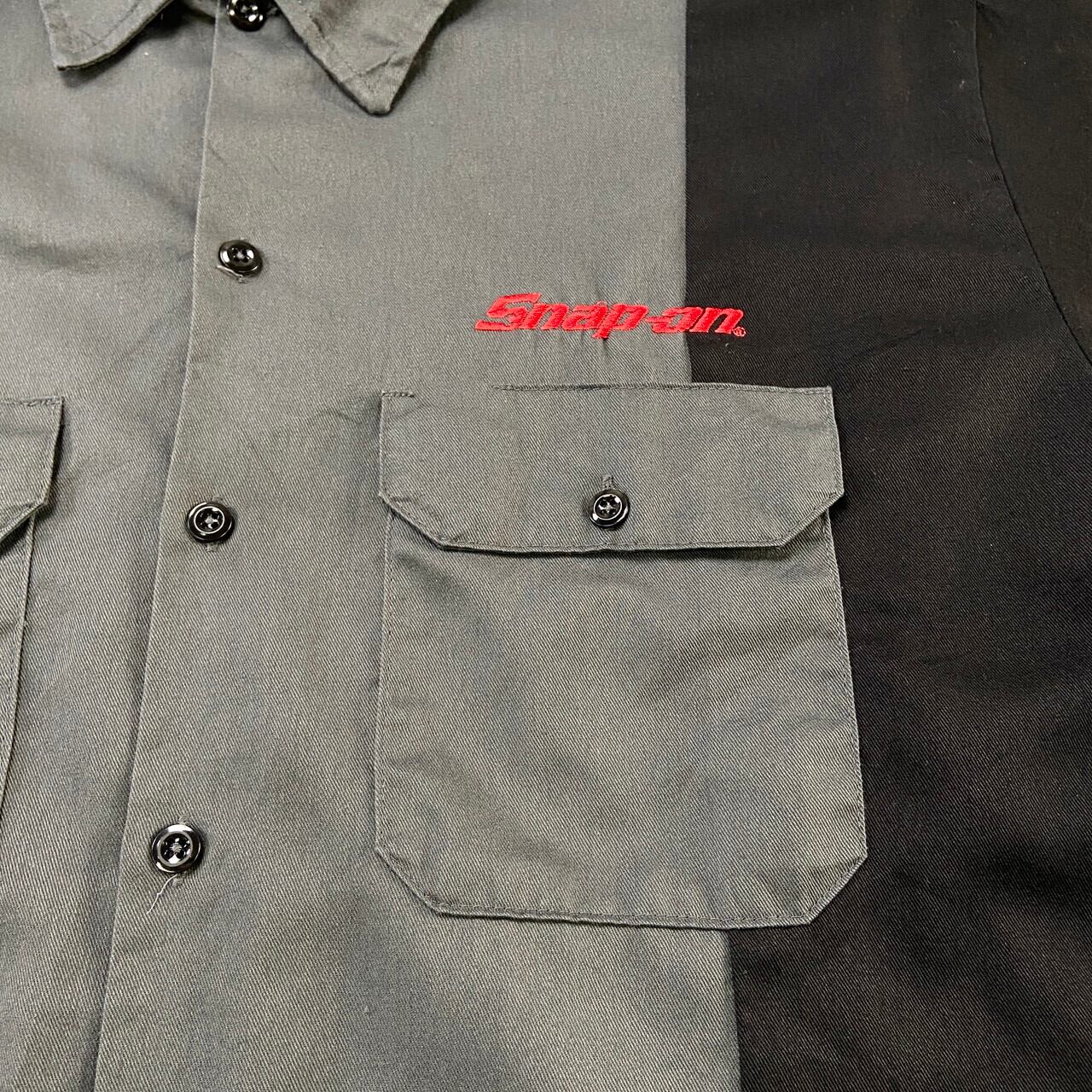 Dickies ディッキーズ 半袖 ツートンワークシャツ SNAP-ON 企業ロゴ