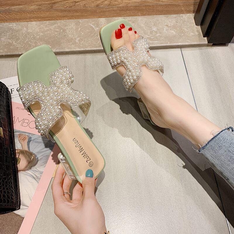 スリッパ女性は2020年の新しい女性のファッション野生の春モデルを厚くし、ラインストーンの袖のつま先のイン潮のワードドラッグ女性と厚く 部族の婦人靴7970757