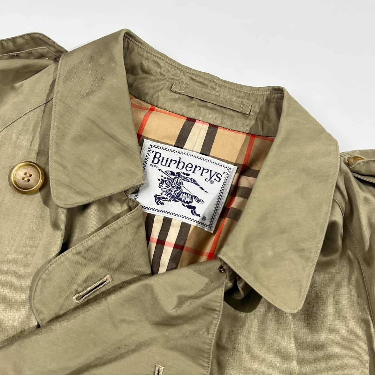 90s Burberry バーバリー スプリングコート 7A3(着丈112cm)/ベージュ レディース ビンテージ