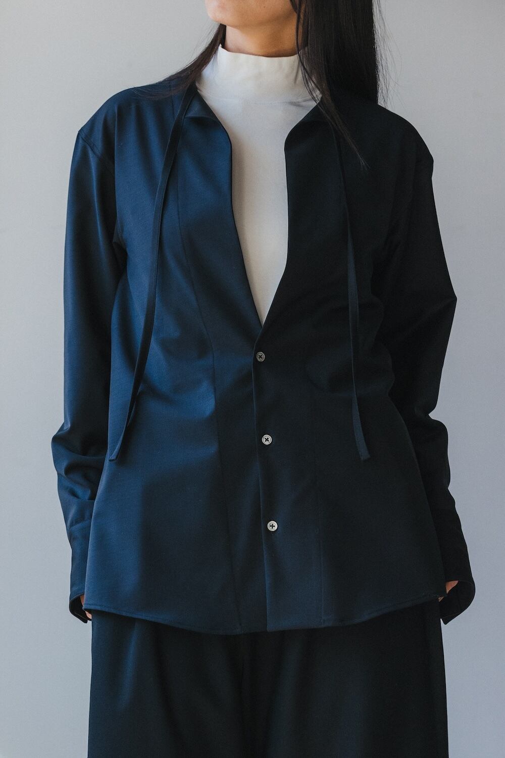 Noir Fr(ノアファー)Kesa open collar shirt Noir Fr(ノアファー)Kesa open collar shirt - メルカリ