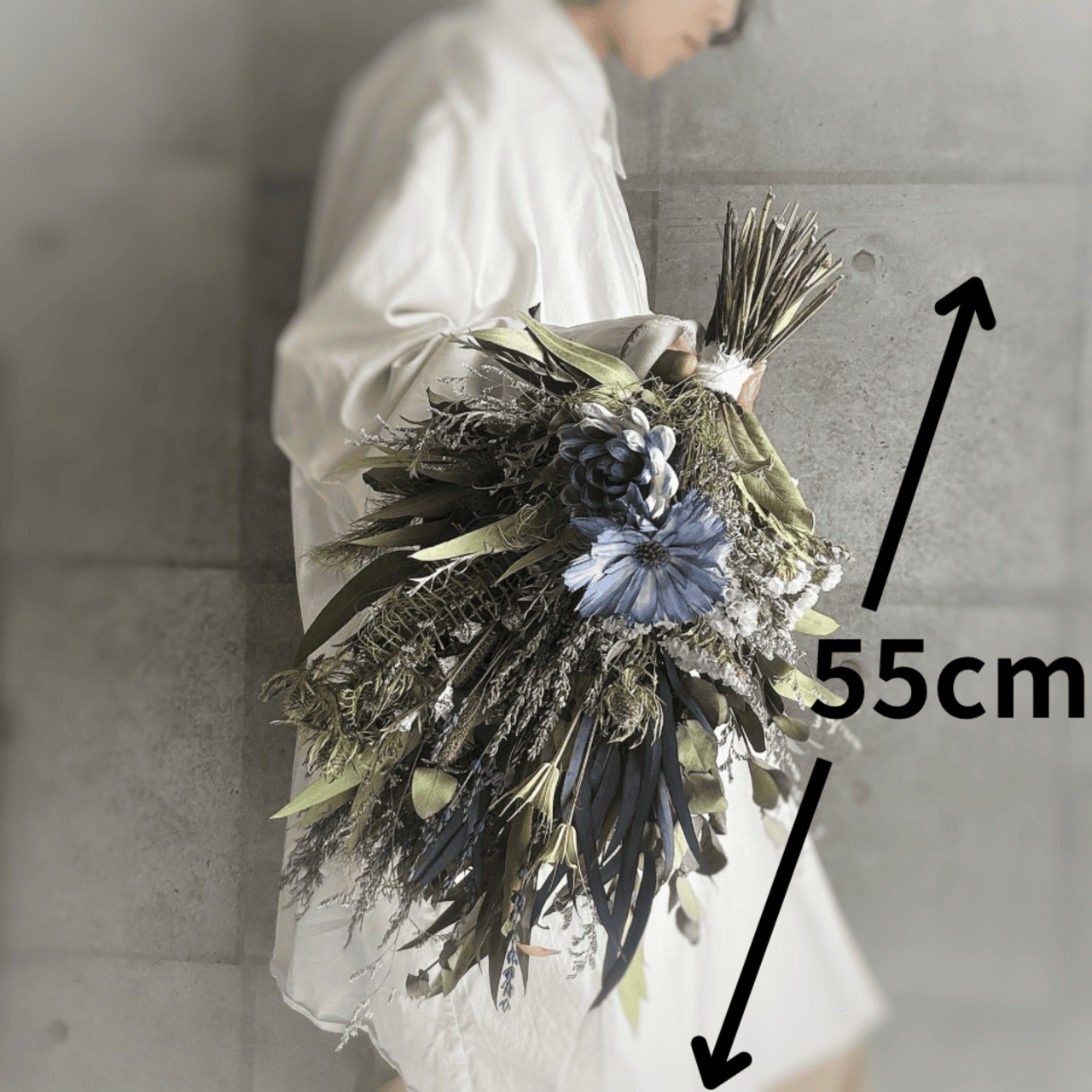 グレージュ　ラベンダーが香る　ドライフラワー　横長スワッグ ラベンダーが香る グレージュ ドライフラワー横長スワッグ