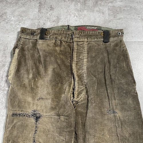 30-40s Adolphe Lafont コーデュロイ ブラウン W32 詳細写真4