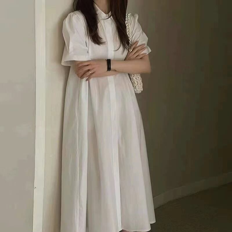 Aラインシャツワンピース　AJ22262-8068