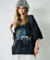 フリル&レースパッチTシャツ (BLACK) CQ-47004
