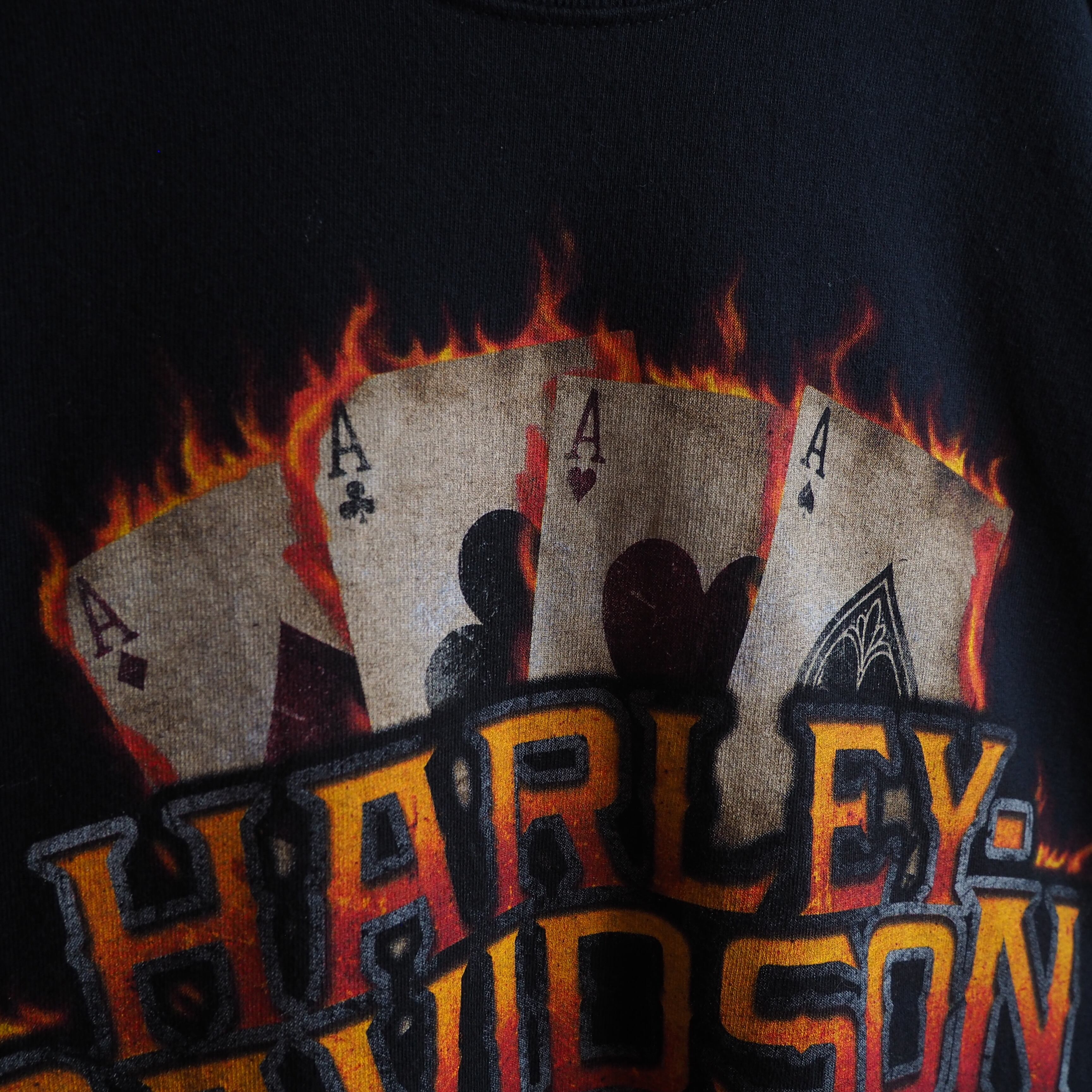 ” Harley-Davidson ” Casino printed Black loose Tee (made in Usa)