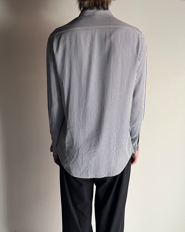 【CELINE】basic stripe compact silk shirt