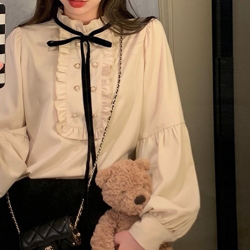 フレンチレトロシャツトップス T-152