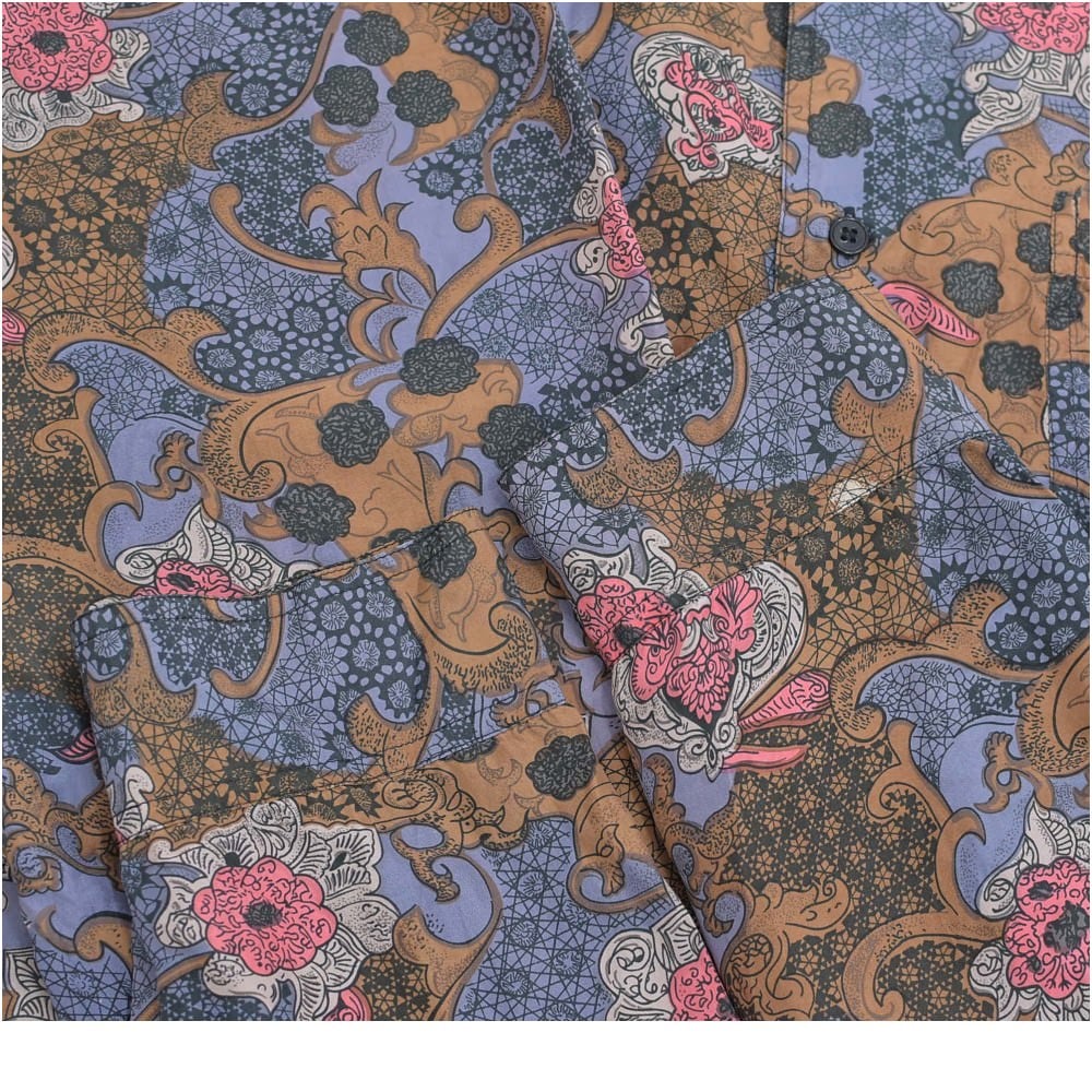 90sヴィンテージガウン 総柄 ヨーロピアン バロック柄 アンティーク調